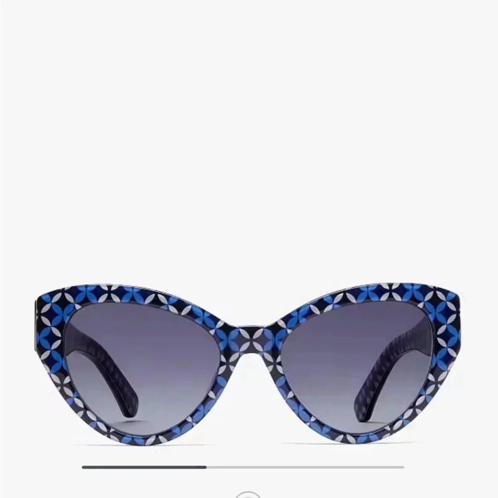 KATE SPADE PAISLEIGH/S S6F9O BLUE WHITE FLORAL Sunglasses 140MM CAT EYE GRADIENT - Picture 9 of 10